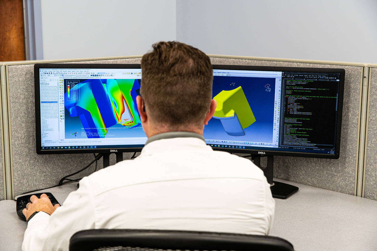 Man working on CAD data analysis